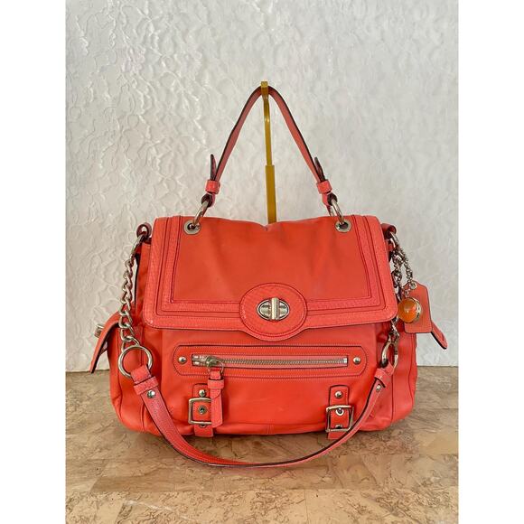 Coach Ltd Ed Sydney Melon Leather Convertible Top Handle Shoulder Bag Tote 14813 - Picture 1 of 9